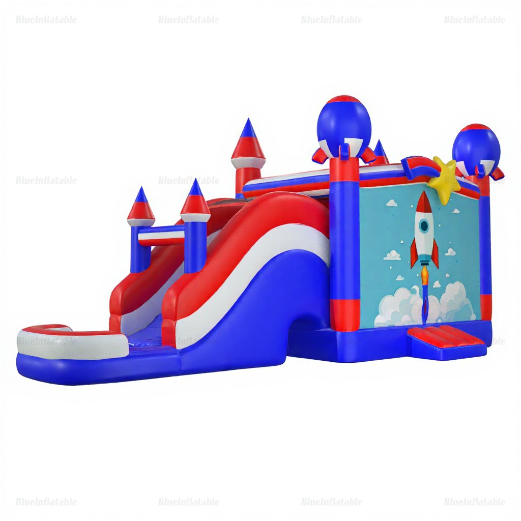 Rocket Inflatable Bounce House & Water Slide Combo with Pool - Image 2