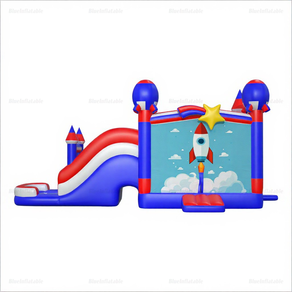 Rocket Inflatable Bounce House & Water Slide Combo with Pool - Image 5