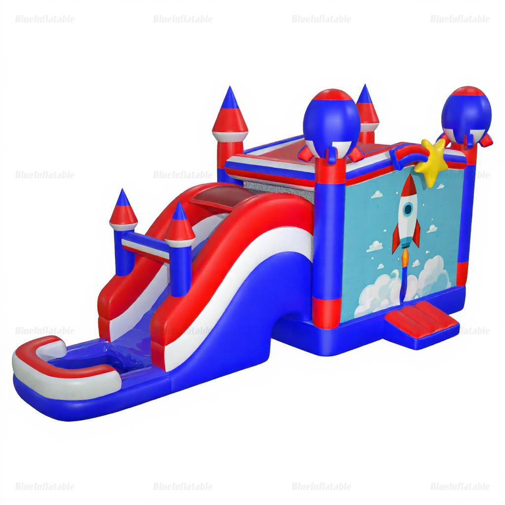 Rocket Inflatable Bounce House & Water Slide Combo with Pool - Image 7