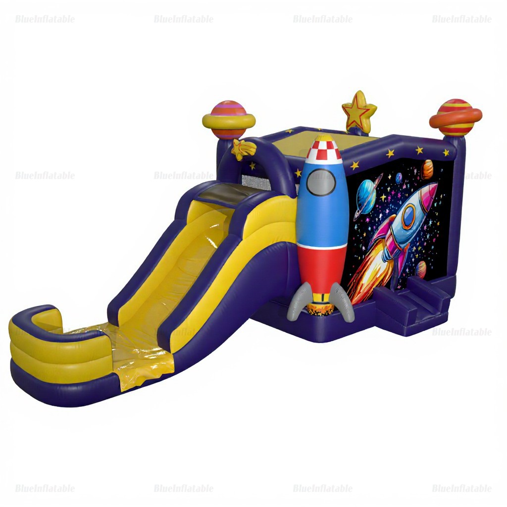 Space-Themed Inflatable Water Slide & Bounce House Combo - Image 6