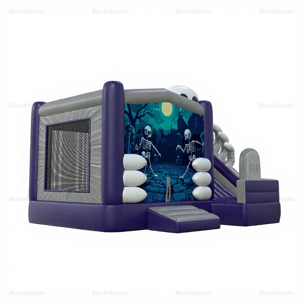 Haunted Skeleton Inflatable Bounce House with Slide - Image 2