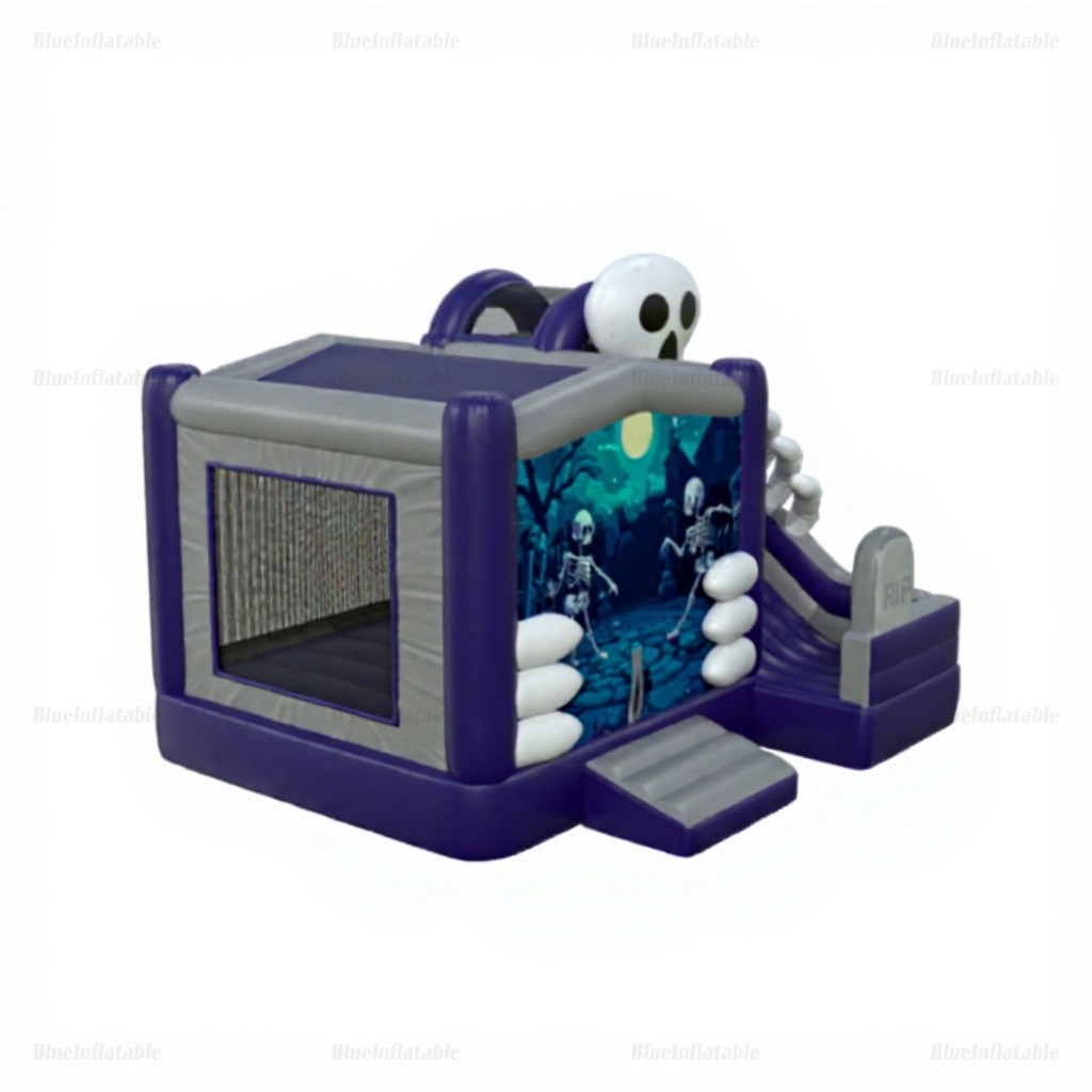 Haunted Skeleton Inflatable Bounce House with Slide - Image 5
