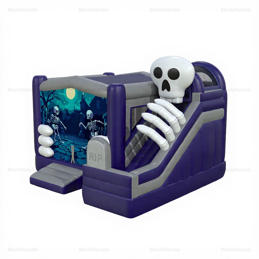 Haunted Skeleton Inflatable Bounce House with Slide - Image 6