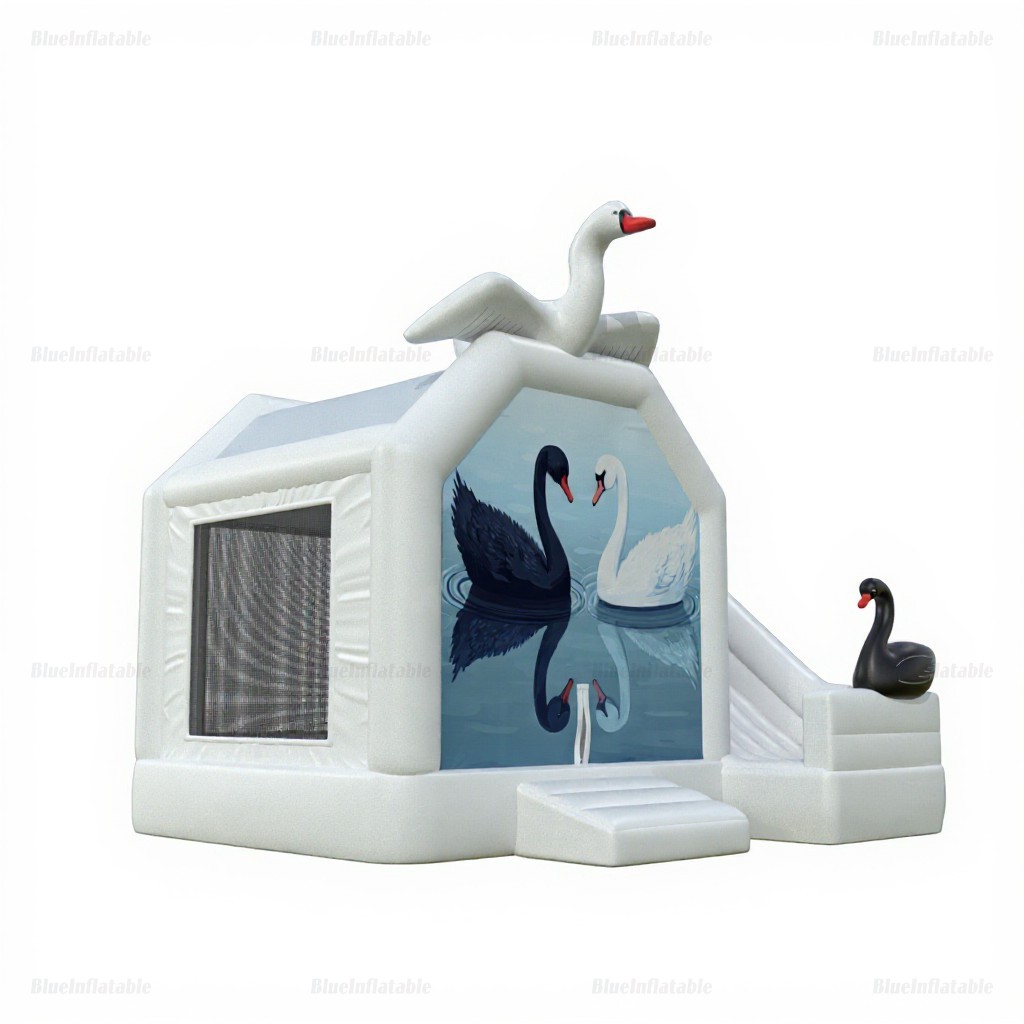 Swan Lake Inflatable Bounce House & Slide Combo Rental - Image 2