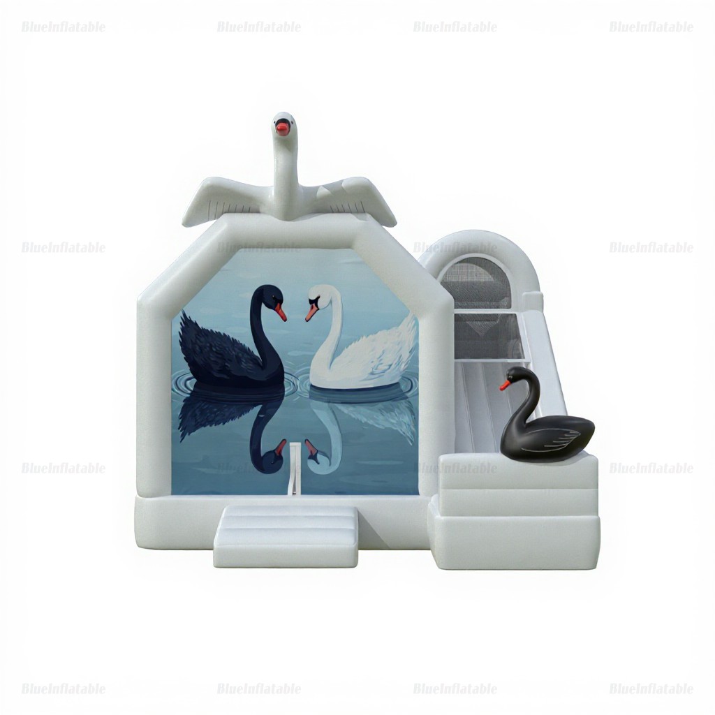 Swan Lake Inflatable Bounce House & Slide Combo Rental - Image 4