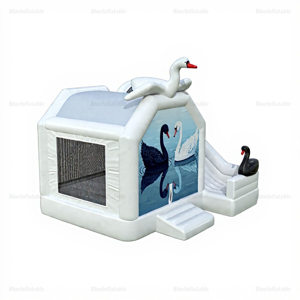 Swan Lake Inflatable Bounce House & Slide Combo Rental - Image 5