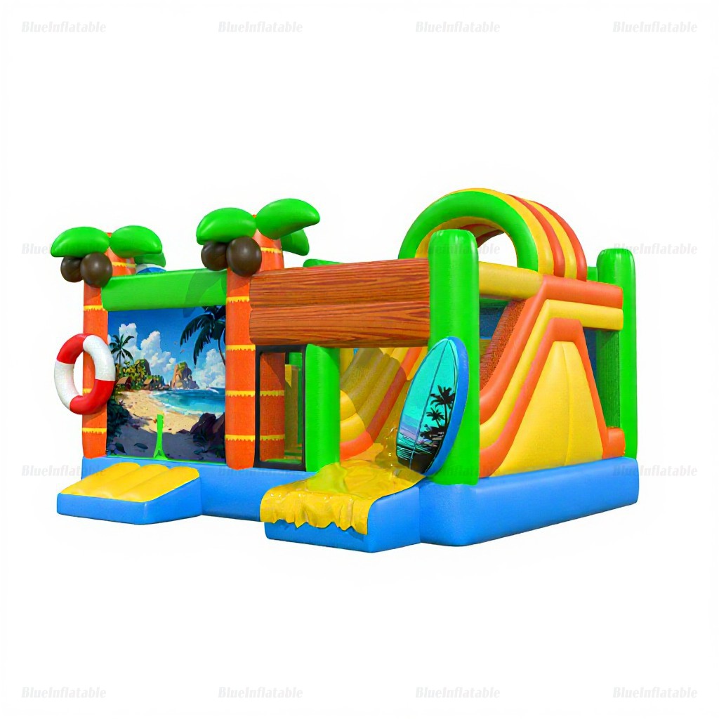 Tropical Ocean Combo Inflatable Bounce House & Slide - Image 2