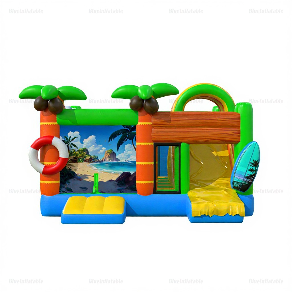 Tropical Ocean Combo Inflatable Bounce House & Slide - Image 5