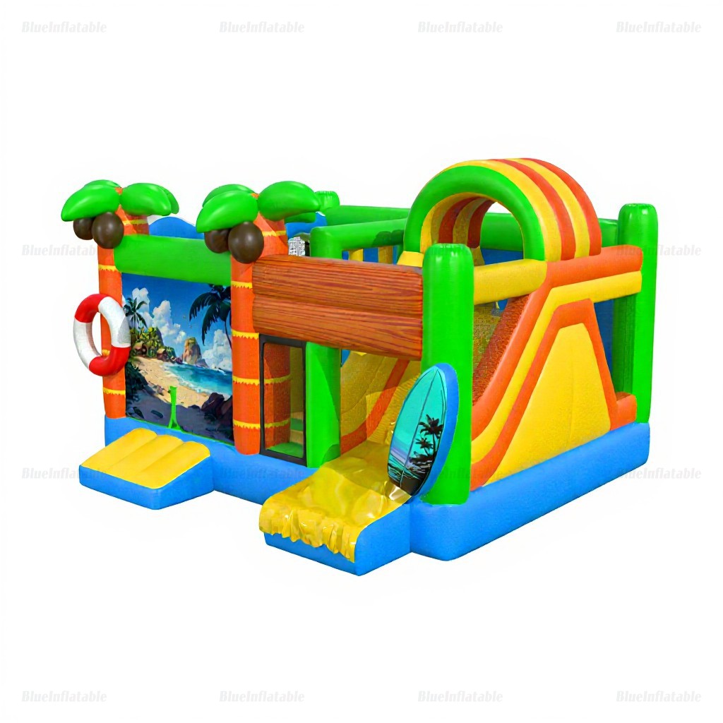 Tropical Ocean Combo Inflatable Bounce House & Slide - Image 7