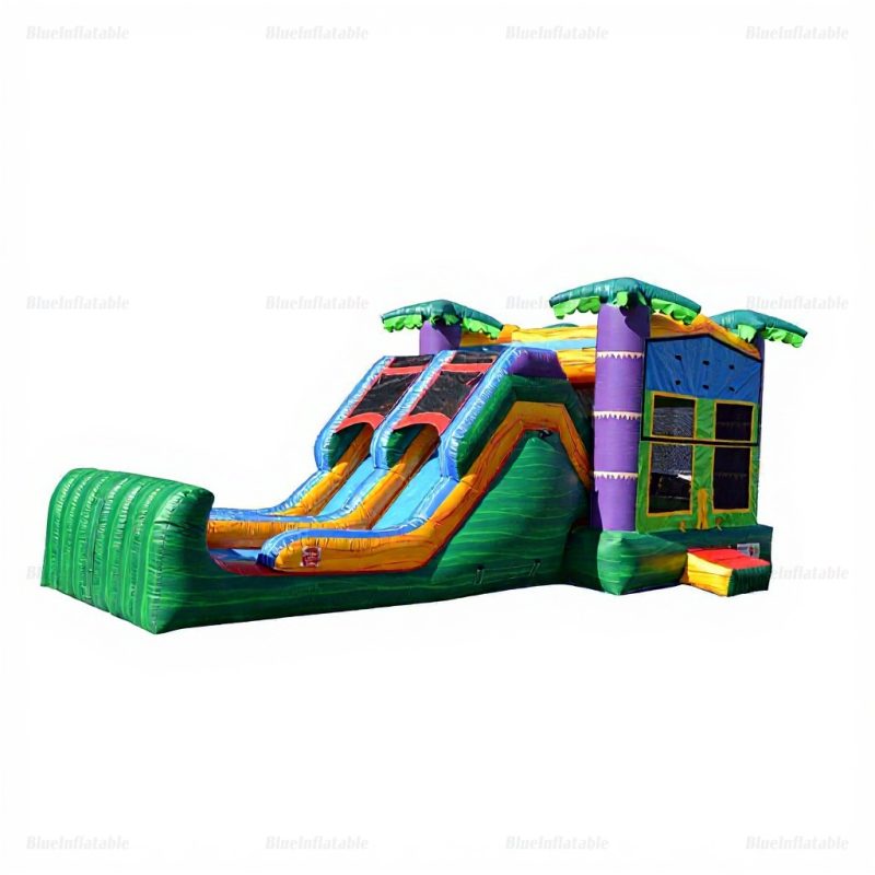 Tropical Combo Wet & Dry Inflatable Bounce Slide
