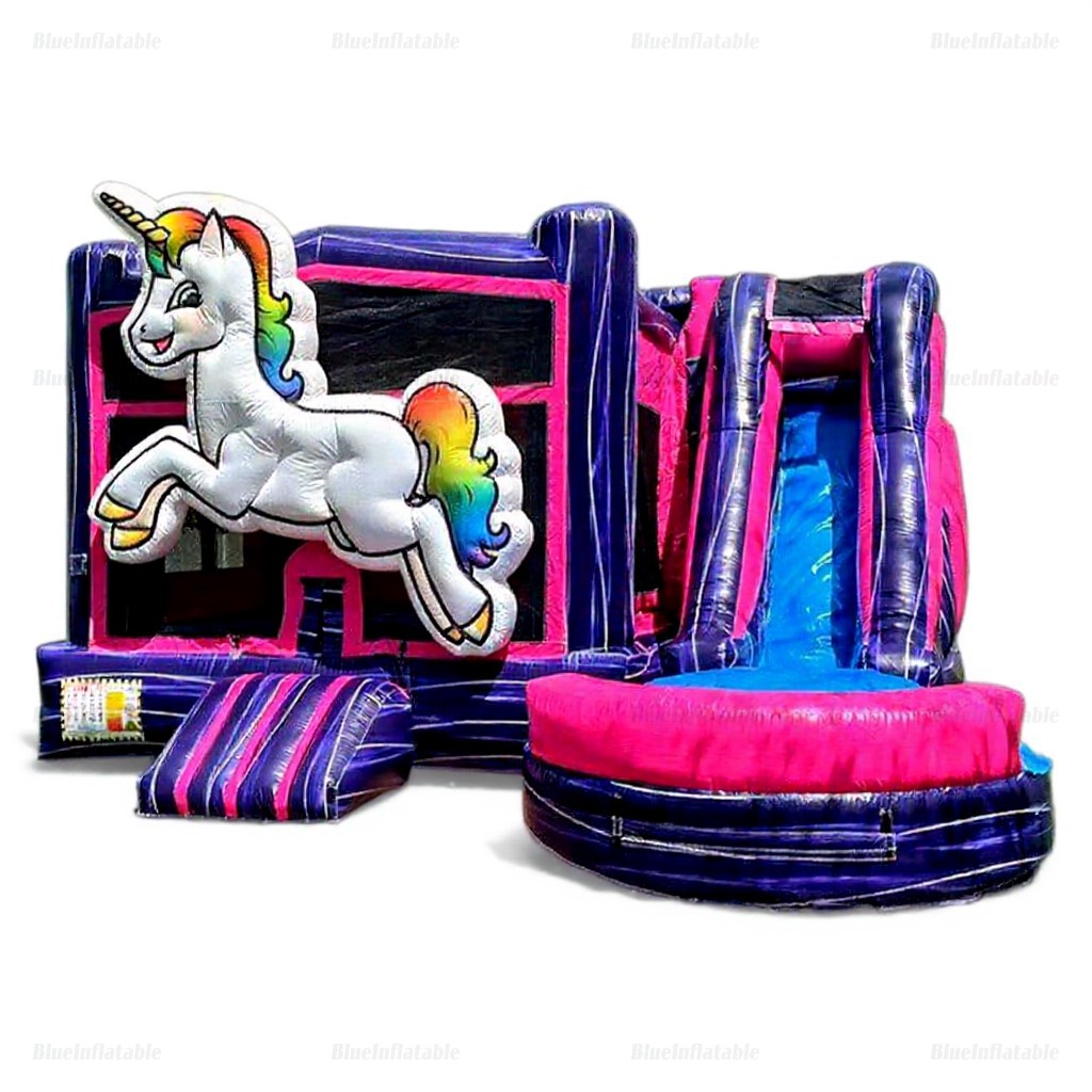 Unicorn Inflatable Bounce House with Water Slide