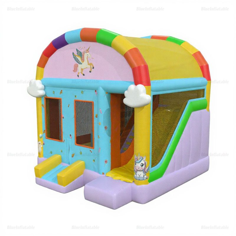 Unicorn Party Inflatable Bounce House with Slide