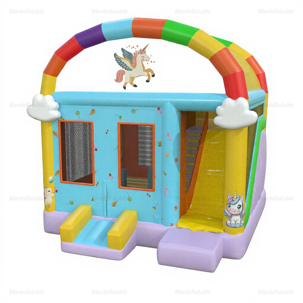 Unicorn Party Inflatable Bounce House with Slide - Image 3