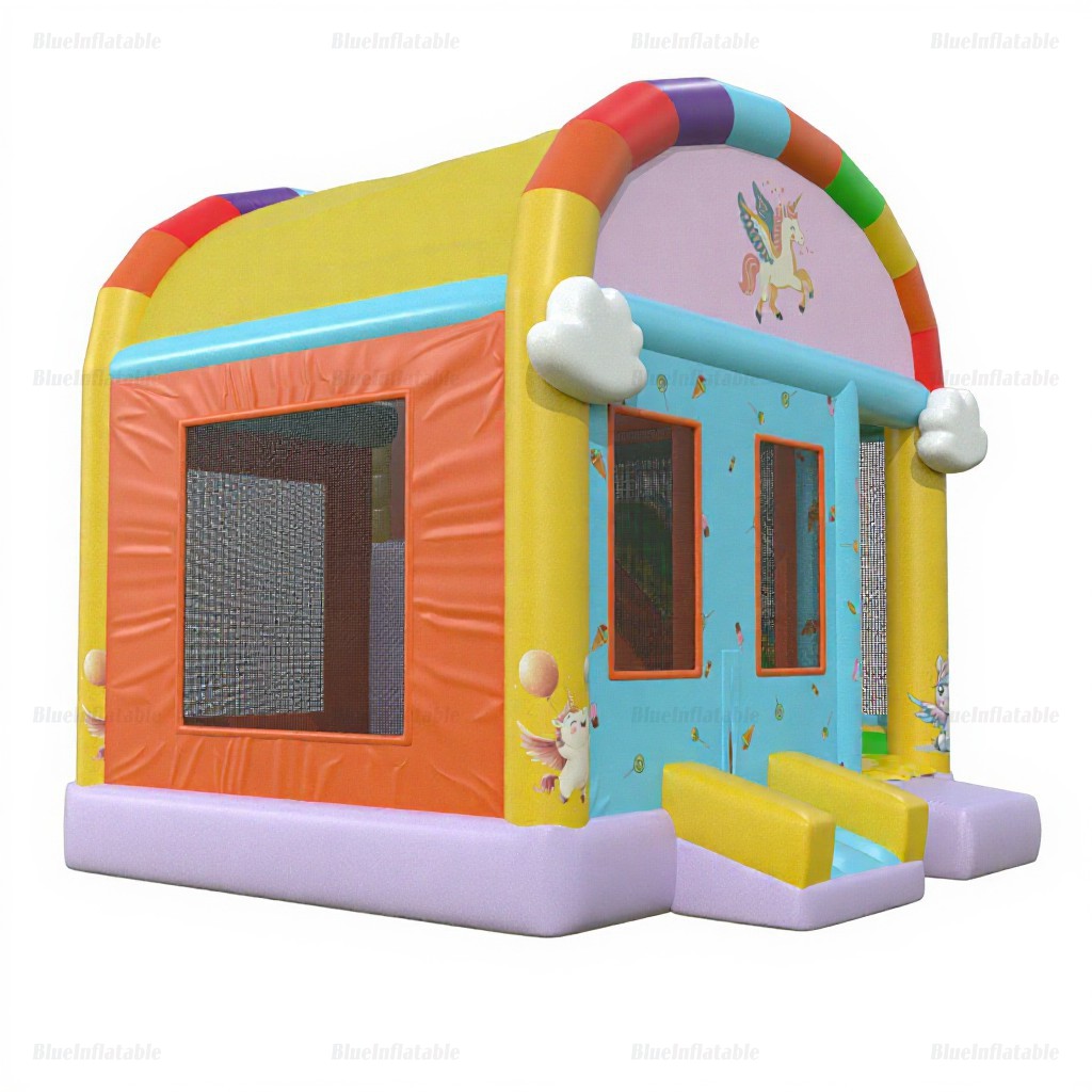 Unicorn Party Inflatable Bounce House with Slide - Image 4