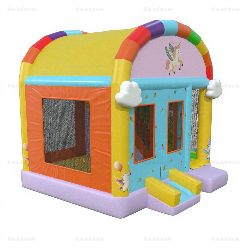 Unicorn Party Inflatable Bounce House with Slide - Image 7
