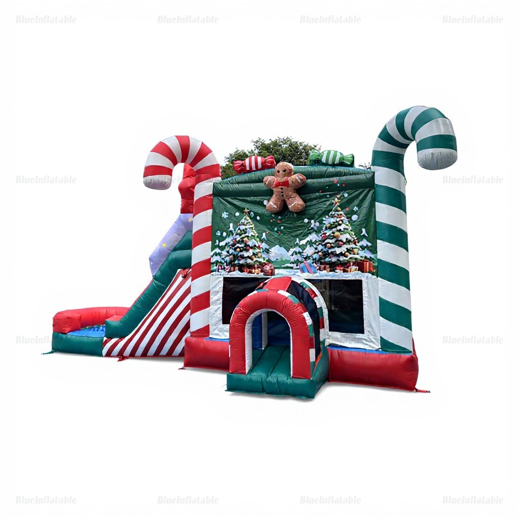 Candy Cane Christmas Tree Inflatable Water Slide & Bounce House - Image 12