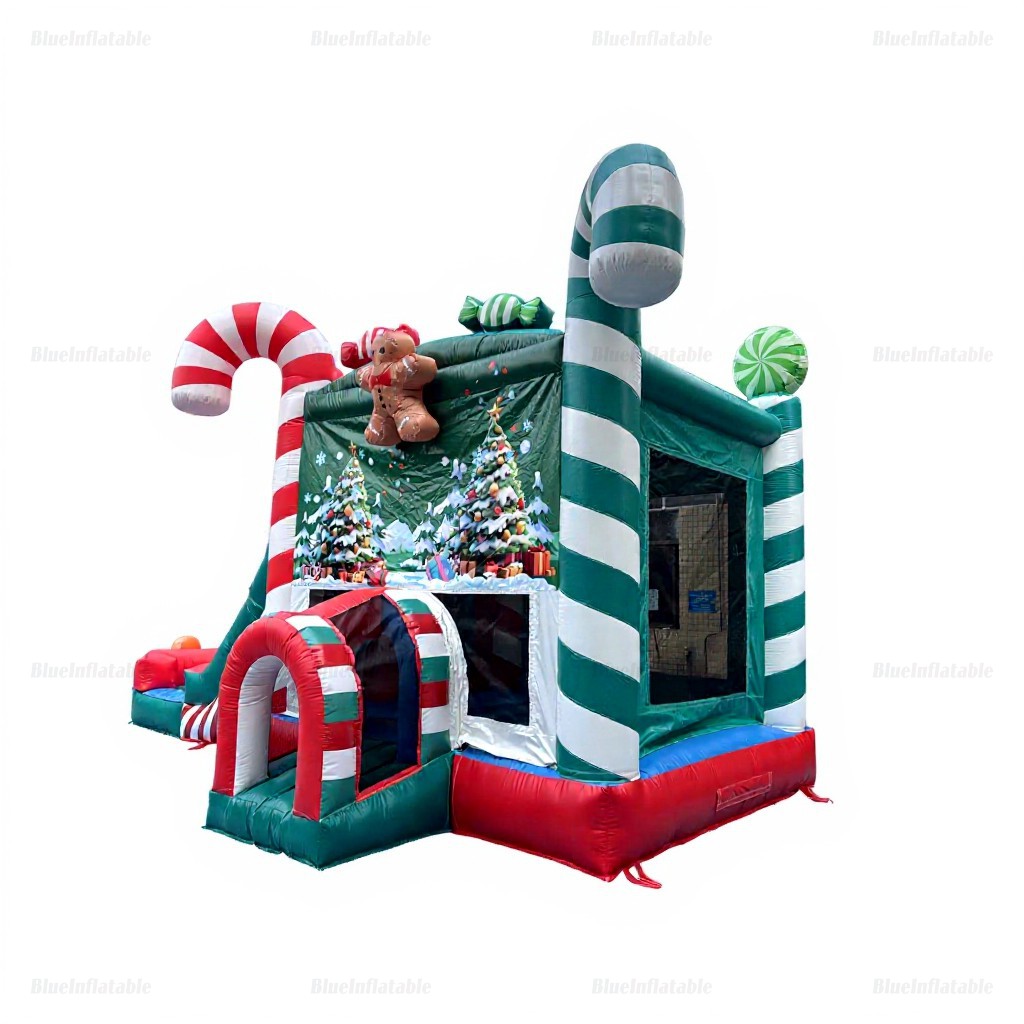 Candy Cane Christmas Tree Inflatable Water Slide & Bounce House - Image 13