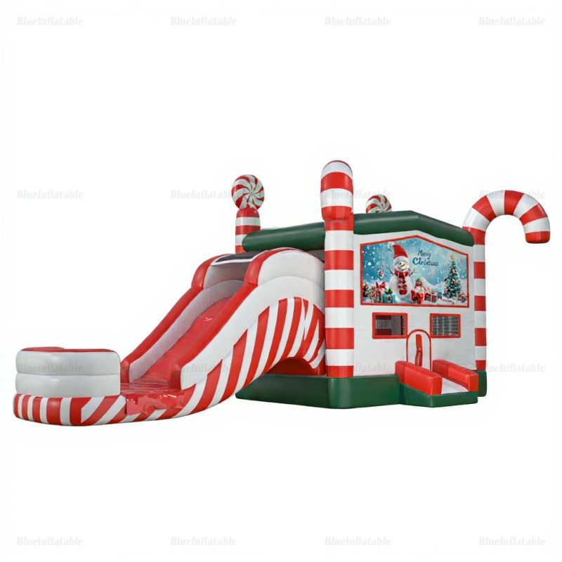 Candy Cane Christmas Bounce House & Water Slide Combo