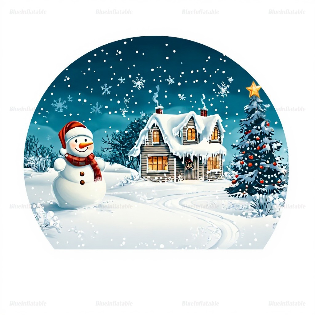 Christmas Inflatable Snow Globe with Blowing Snow - Image 3