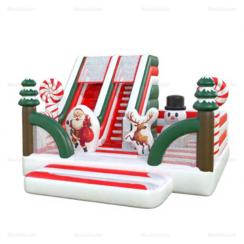 Christmas Combo Bounce House with Inflatable Slide