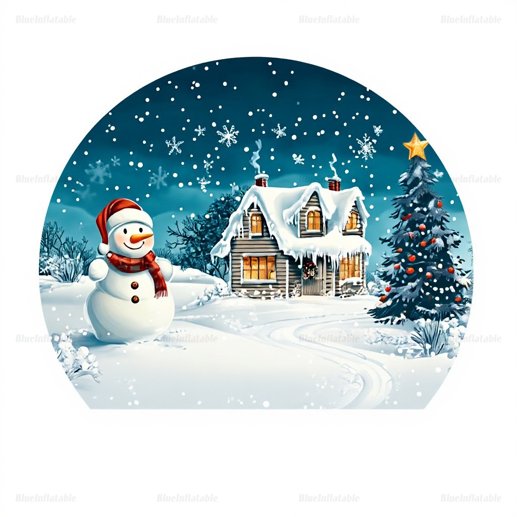 Christmas Snow Globe Inflatable House Party Rental - Image 2