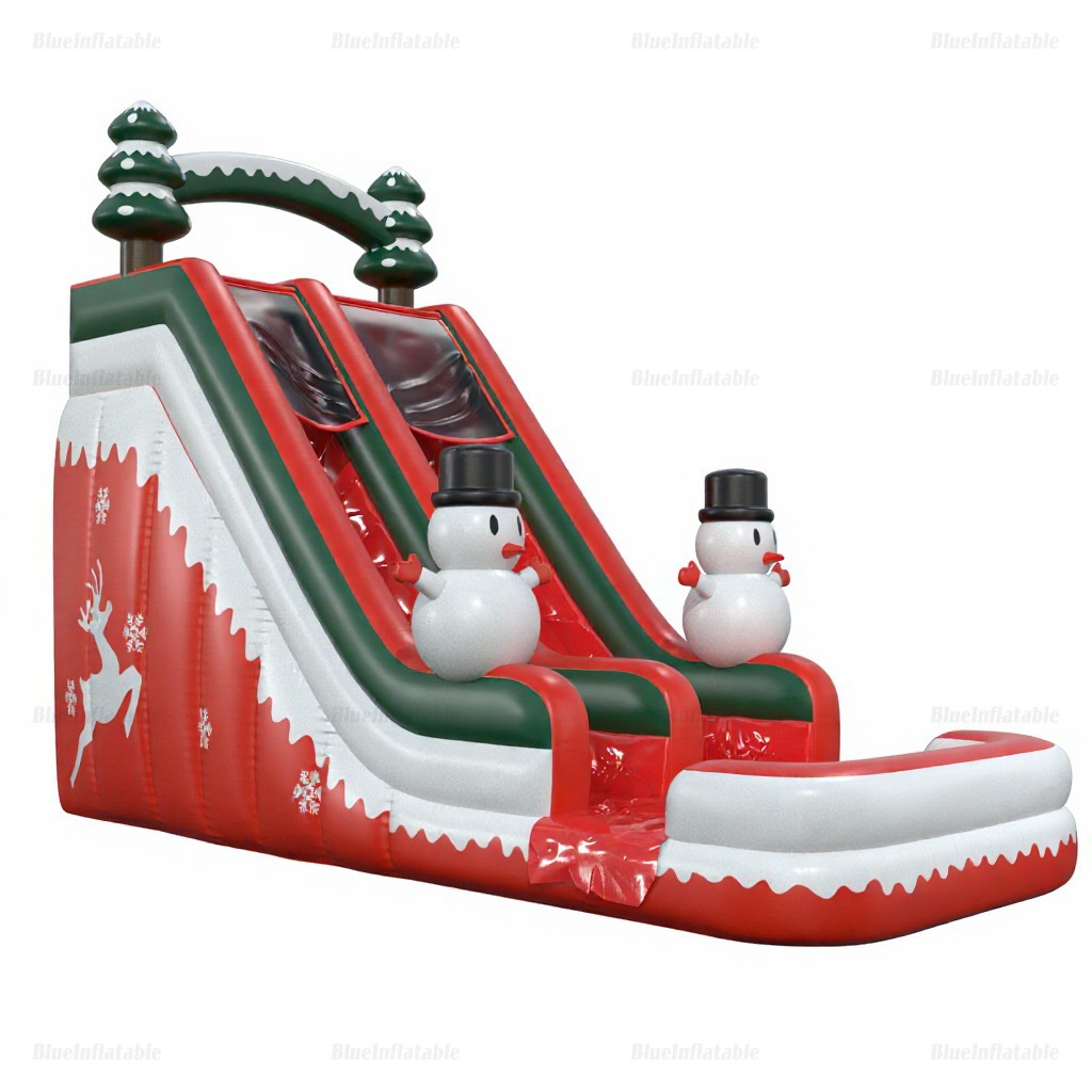 Christmas Tree & Snowman Inflatable Pool Water Slide - Image 2