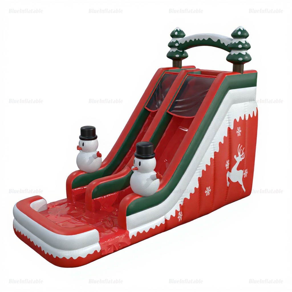 Christmas Tree & Snowman Inflatable Pool Water Slide - Image 6