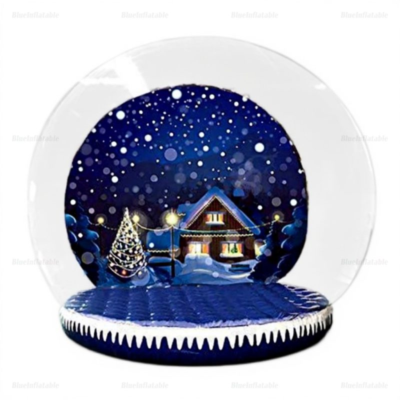 Inflatable Christmas Snow Globe Bubble Tent with Printed Backdrop