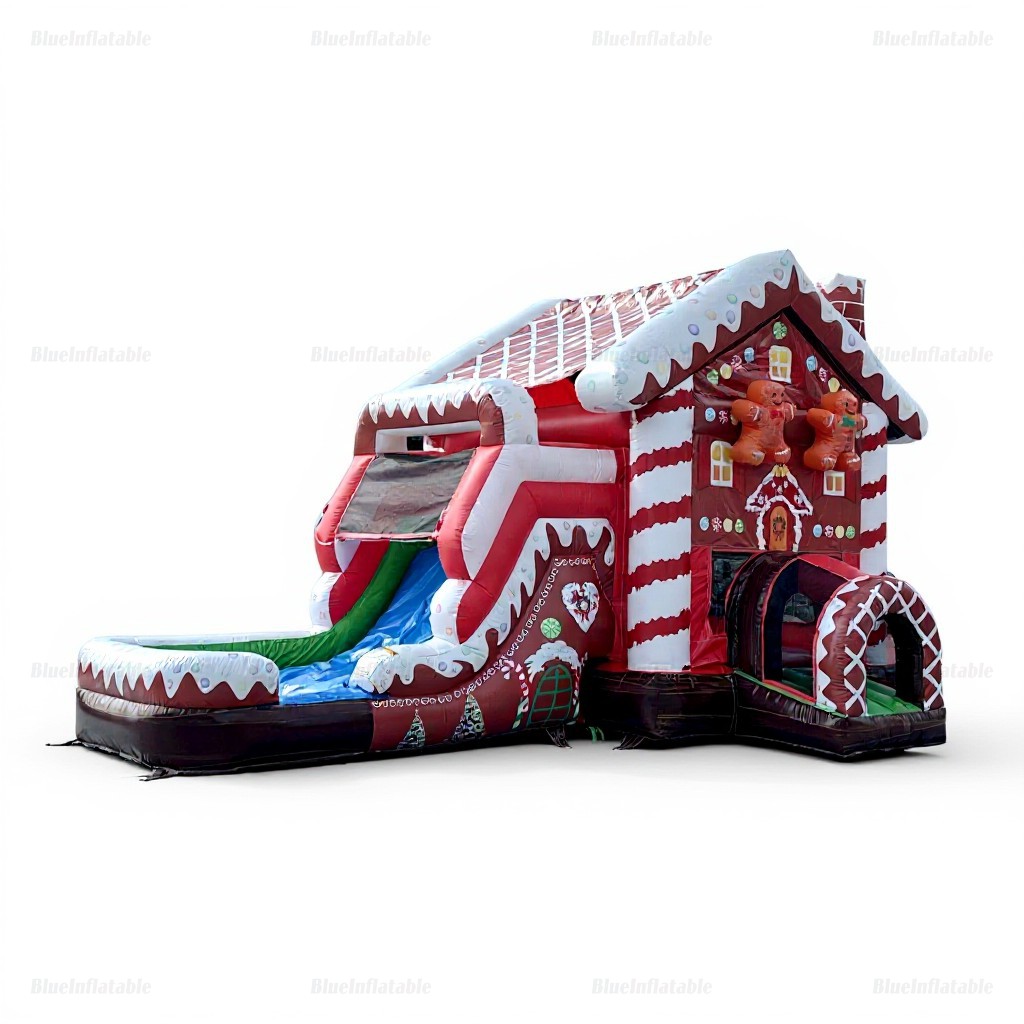 Gingerbread House Christmas Inflatable Bounce Castle & Water Slide - Image 2
