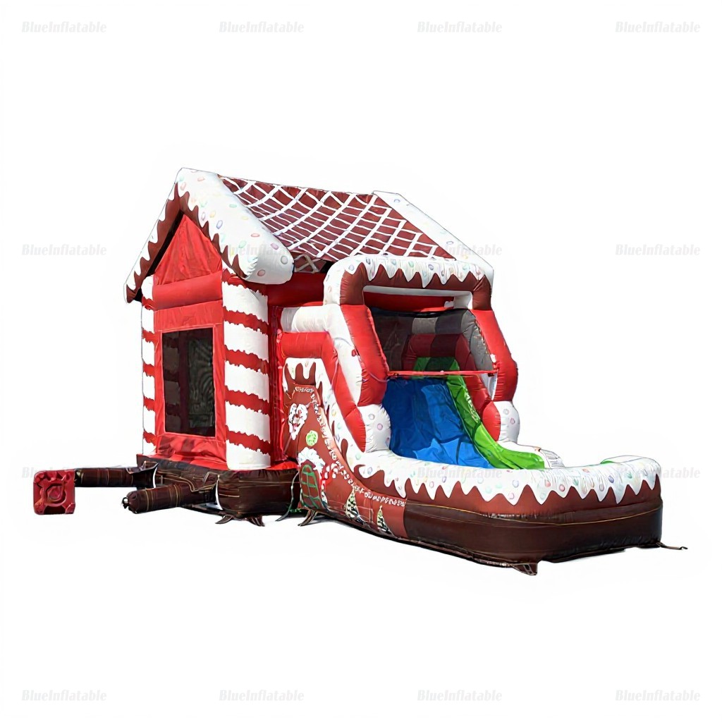 Gingerbread House Christmas Inflatable Bounce Castle & Water Slide - Image 4
