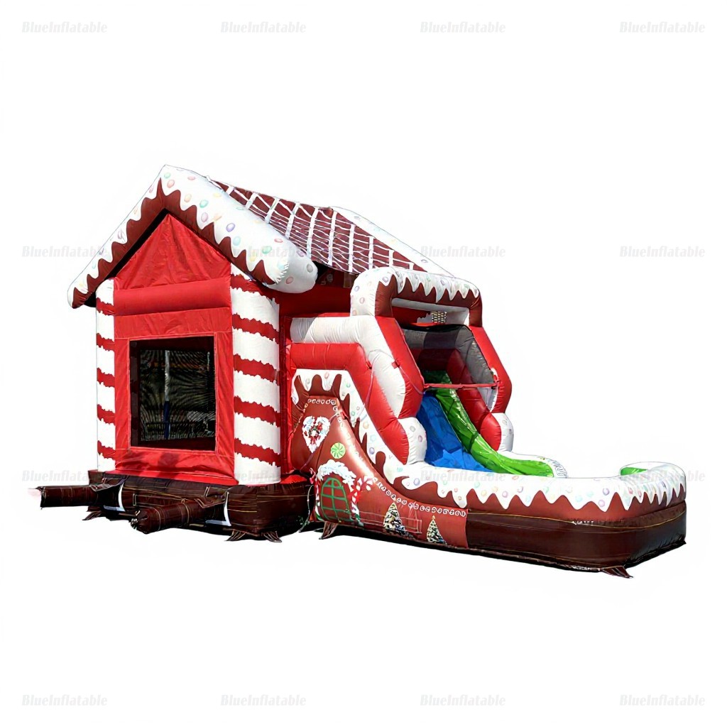 Gingerbread House Christmas Inflatable Bounce Castle & Water Slide - Image 5