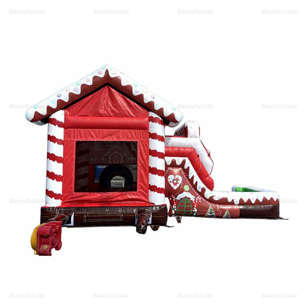 Gingerbread House Christmas Inflatable Bounce Castle & Water Slide - Image 6