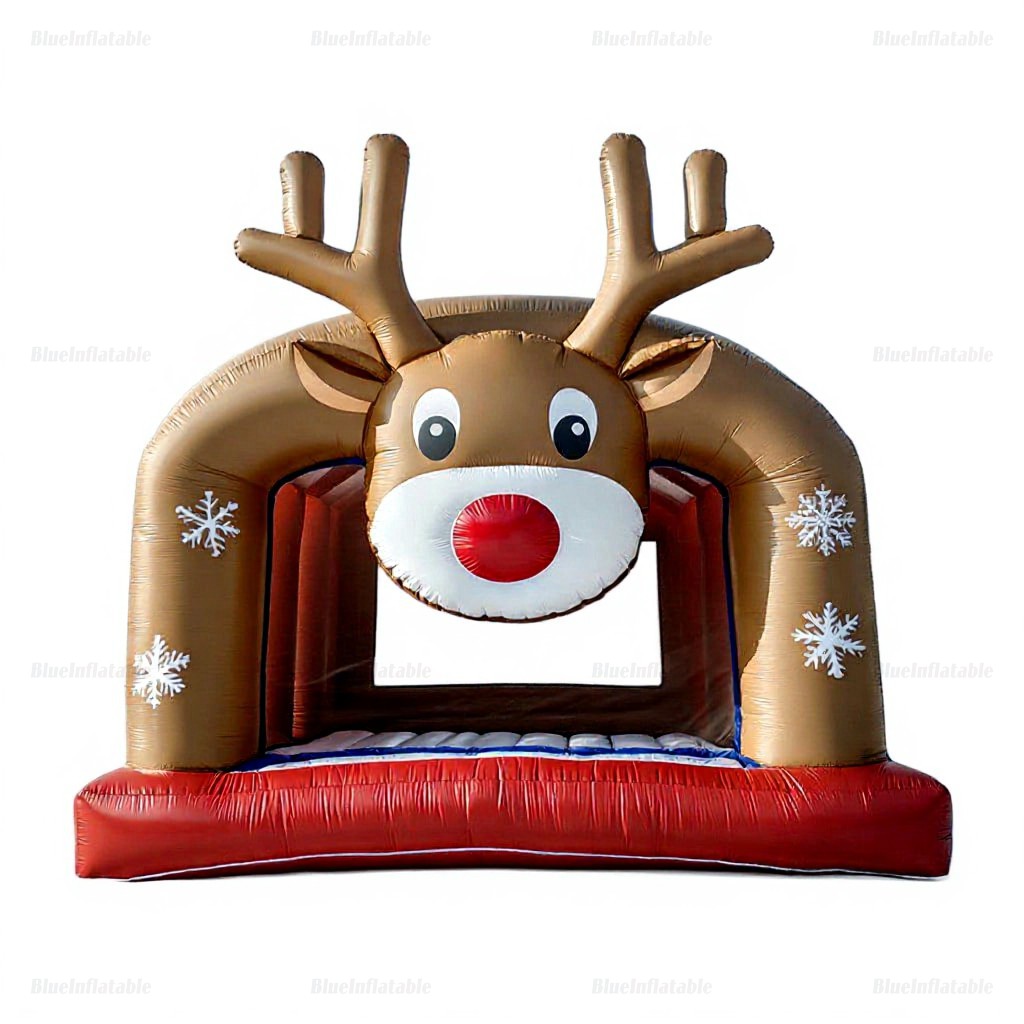 Reindeer Christmas Inflatable Bouncer House with Slide