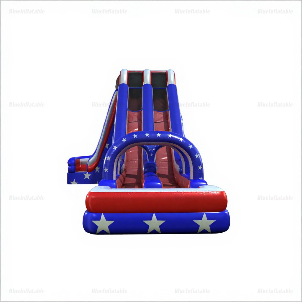 20-Foot Double Lane American Flag Inflatable Water Slide - Image 4