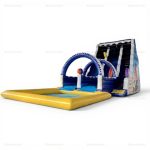 Commercial Inflatable Surfboard Water Slide with Pool