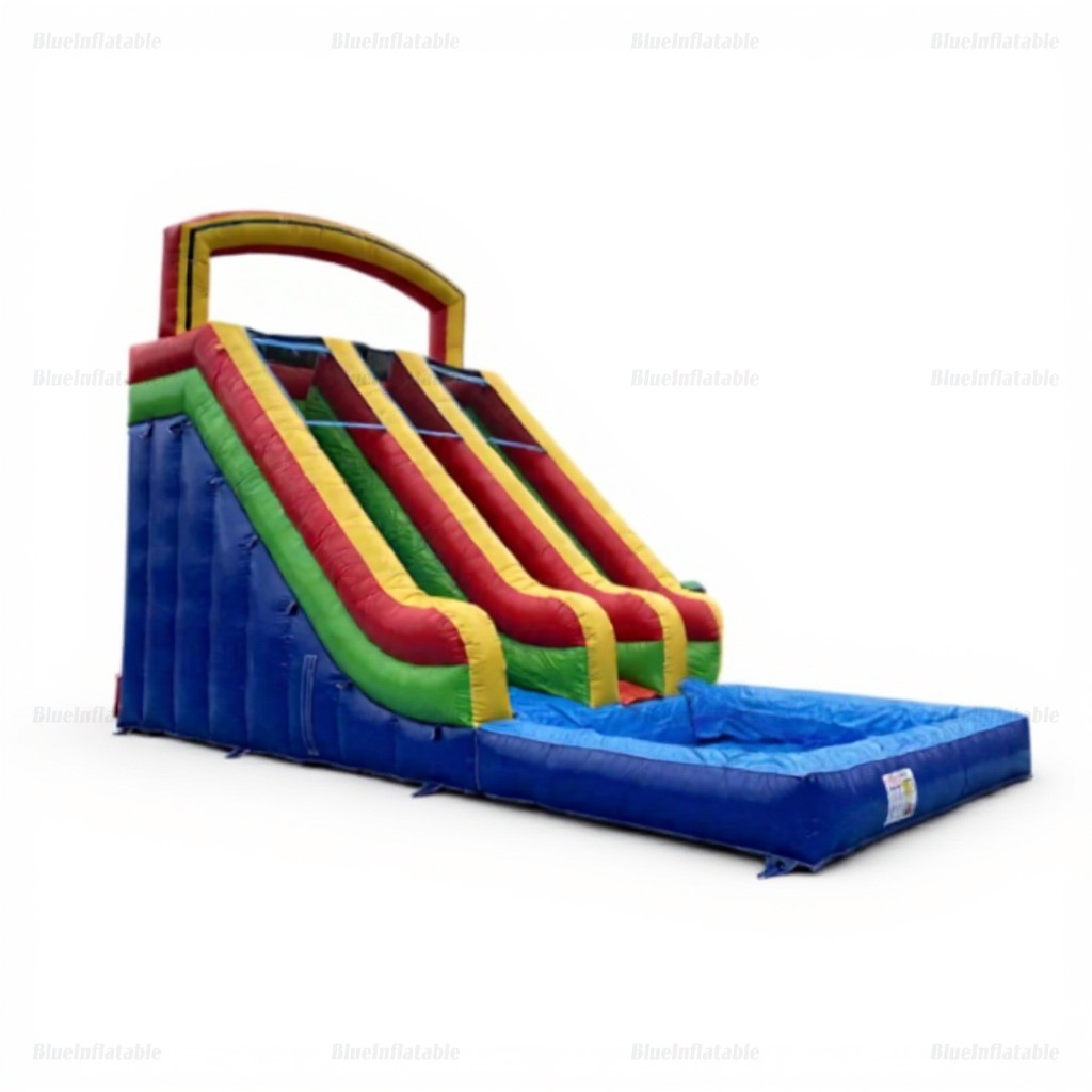 Commercial Double Inflatable Water Slide with Pool - Image 2