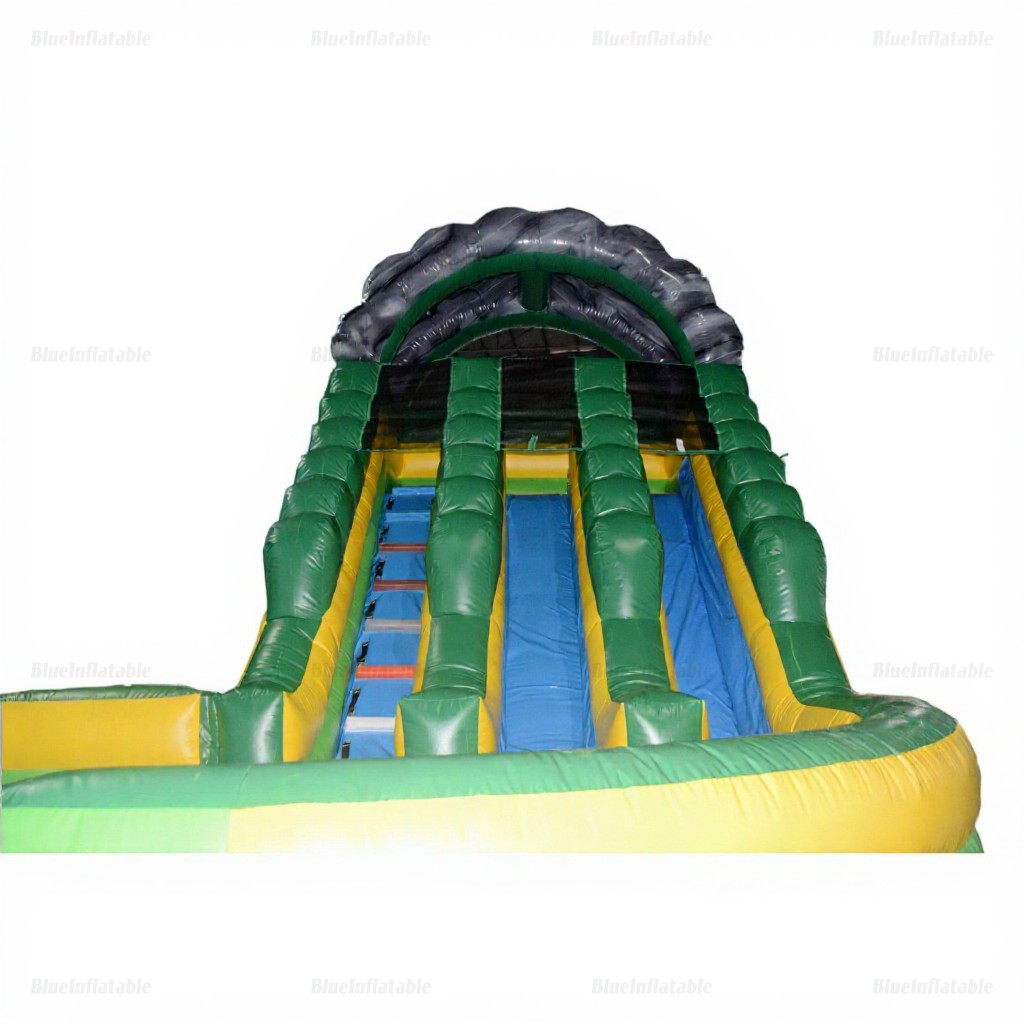 Green Marble Dual Lane Inflatable Water Slide Park - Image 7