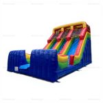 Rainbow Inflatable Dry Slide Jumper