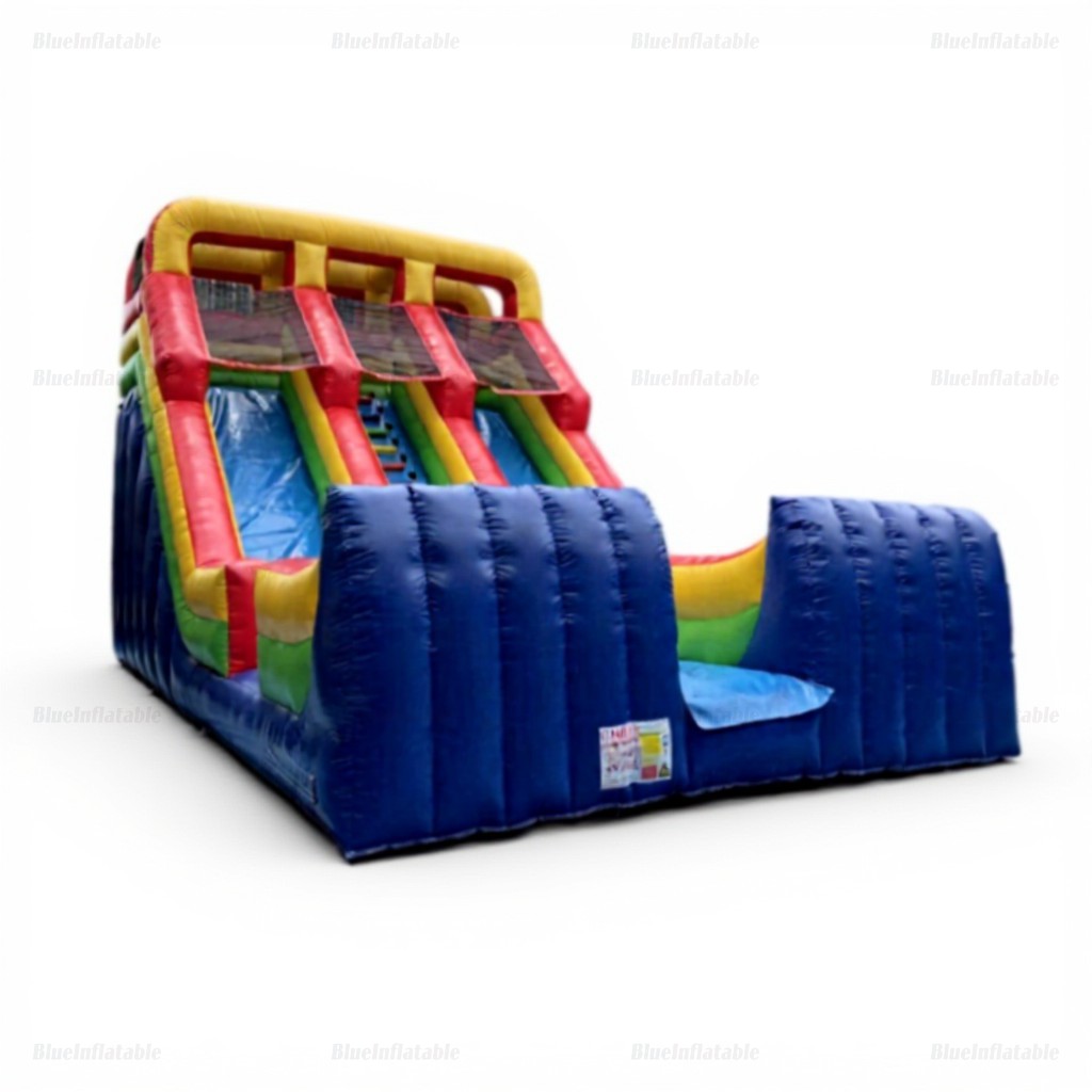 Rainbow Inflatable Dry Slide Jumper - Image 2