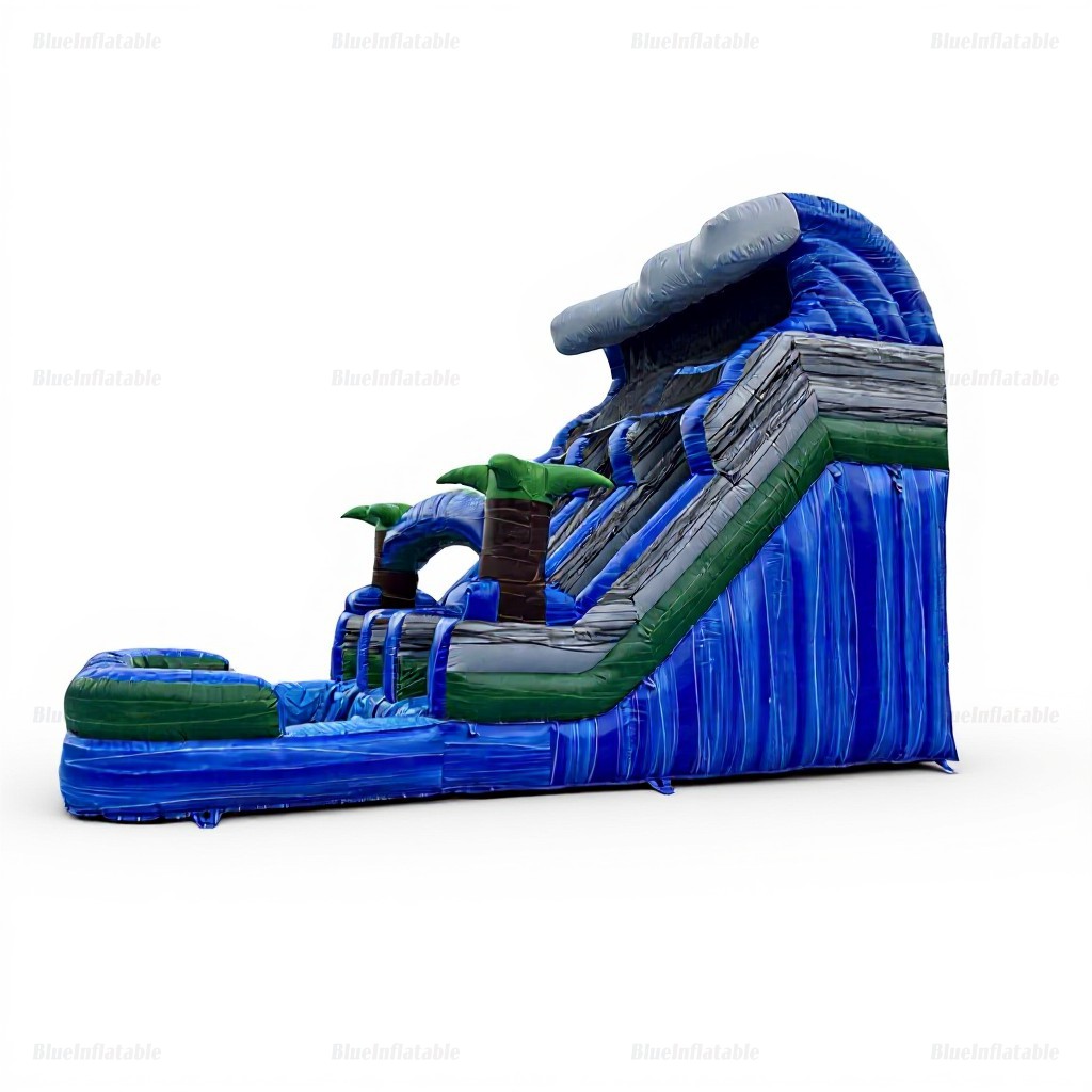 Giant Beach-Themed Inflatable Water Slide