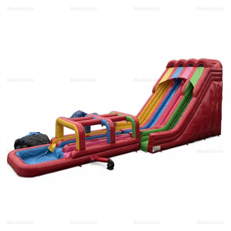 Kids Outdoor Inflatable Water Slide & Pool Obstacle Castle