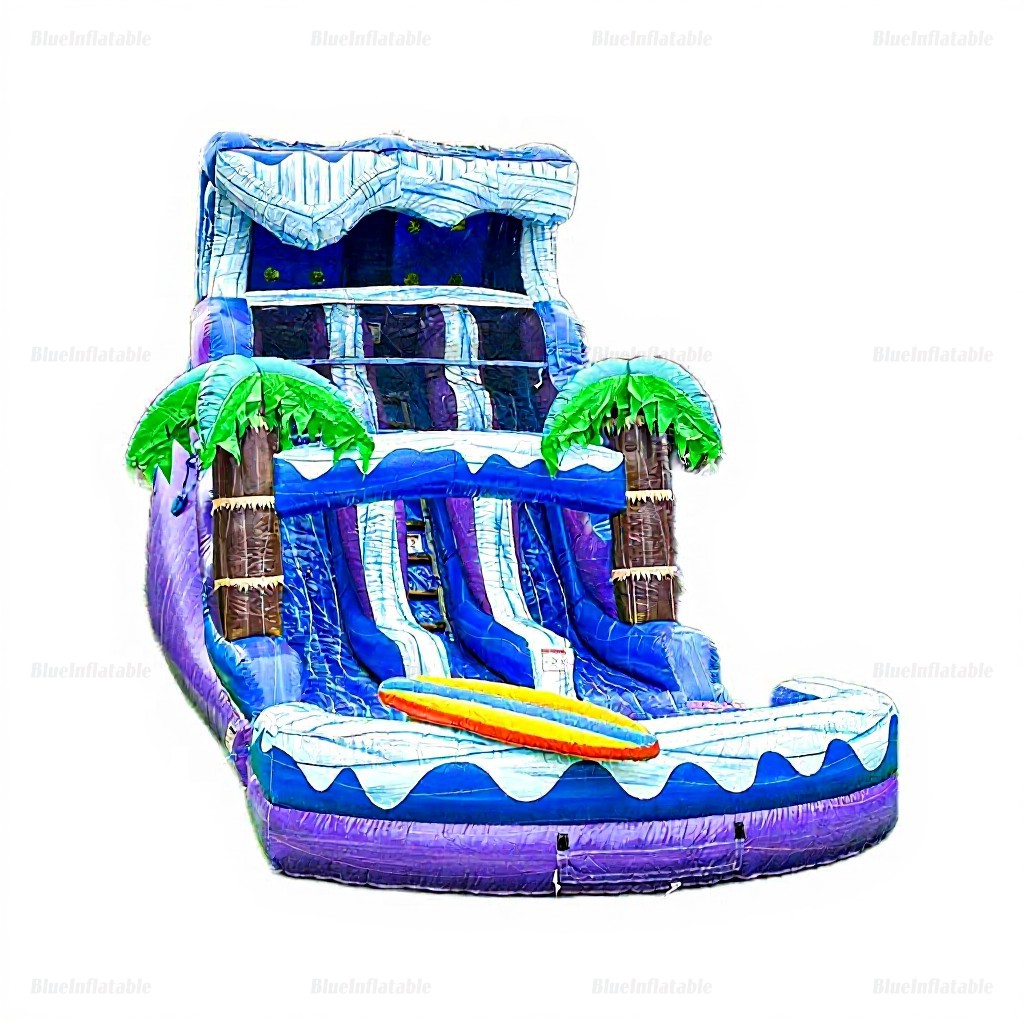 Surf Beach Commercial Inflatable Water Slide with Pool