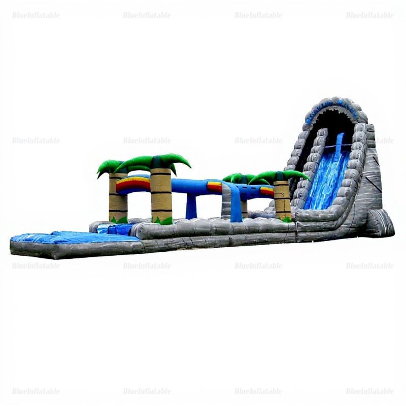 Tropical Palm Inflatable Water Slide with Pool