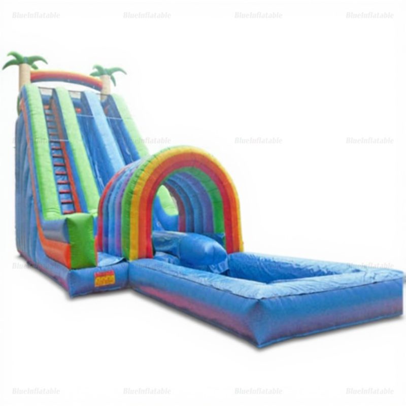 Truck-Themed Long Inflatable Water Slide