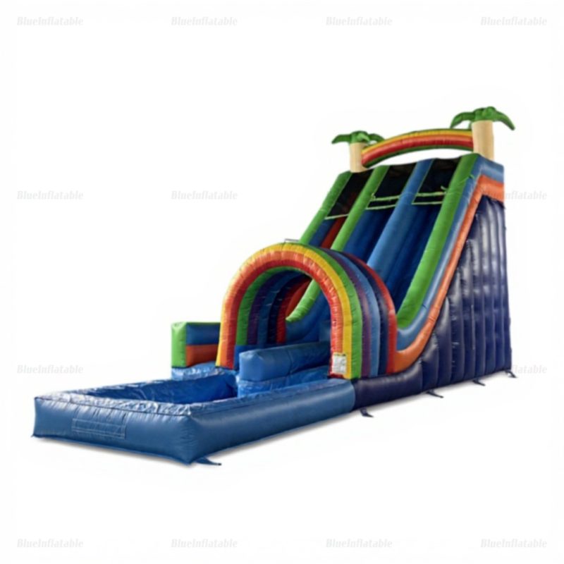 Rainbow Truck Inflatable Water Slide