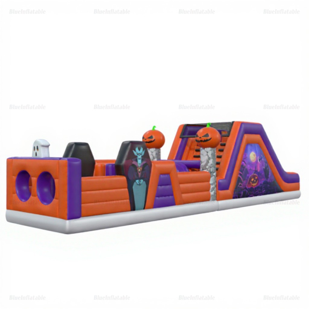 Halloween Ghosts & Pumpkins Inflatable Obstacle Course Rental - Image 3