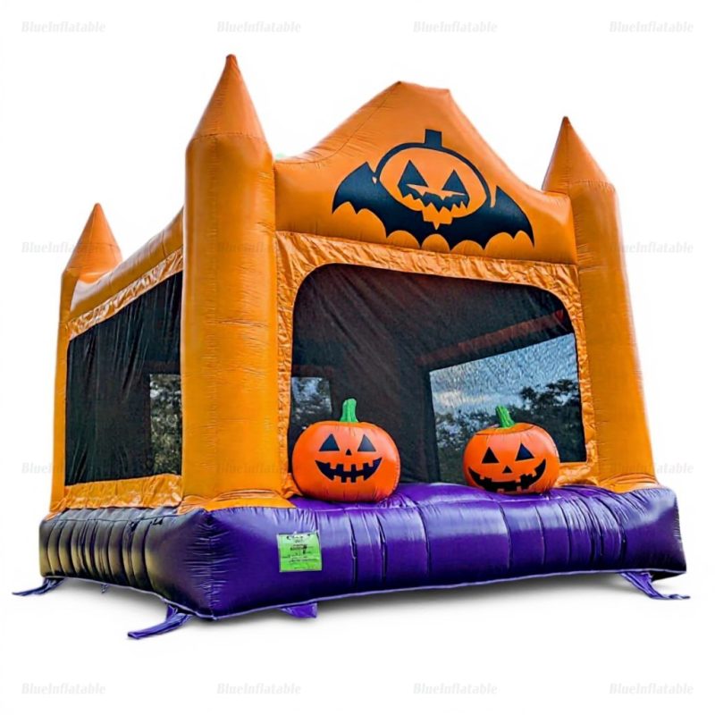 Halloween Pumpkin Inflatable Bounce House Slide