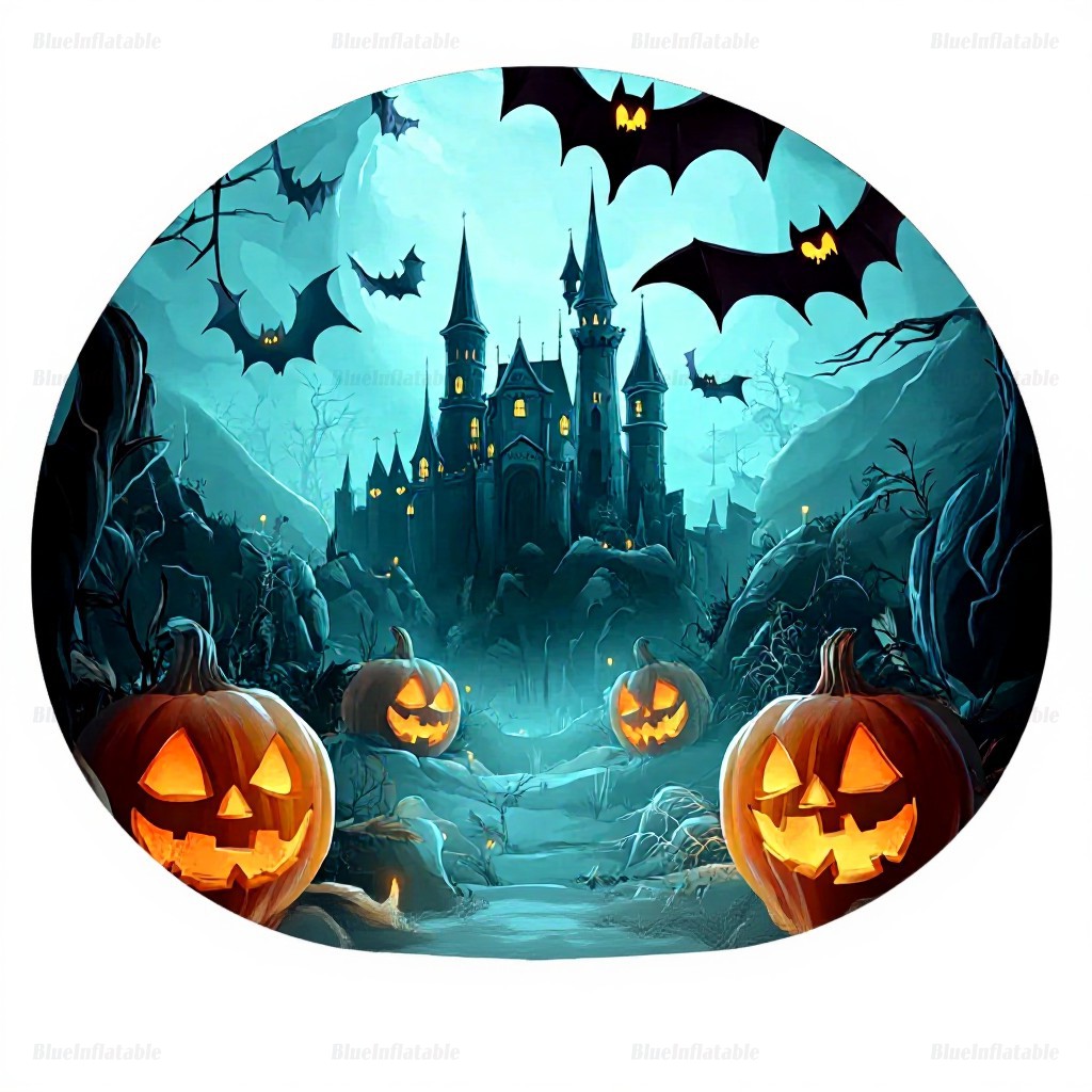 Halloween Haunted Inflatable Snow Globe with Blowing Snow - Image 3