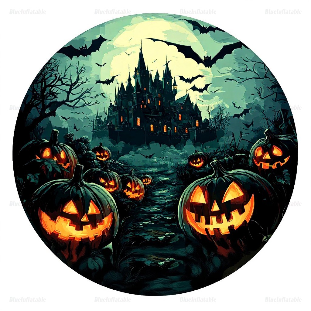 Halloween Haunted Inflatable Snow Globe with Blowing Snow - Image 4