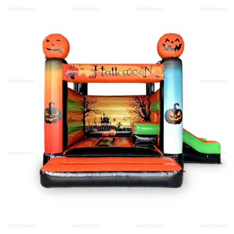 Halloween Pumpkin Inflatable Bounce House & Slide Combo